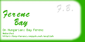 ferenc bay business card